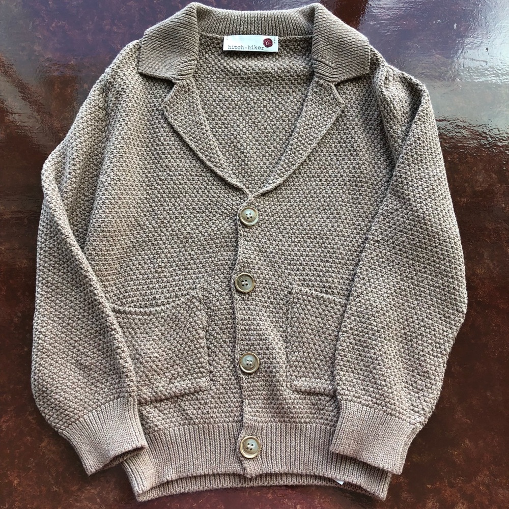 Hitch-Hiker by MonnaLisa Beige Boys Knit Cardigan
